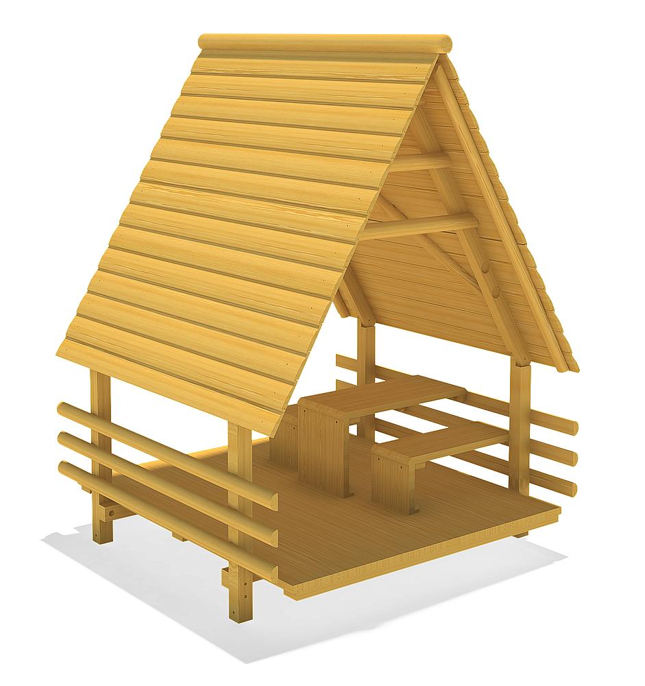 Rasthaus mit Sitzgruppe