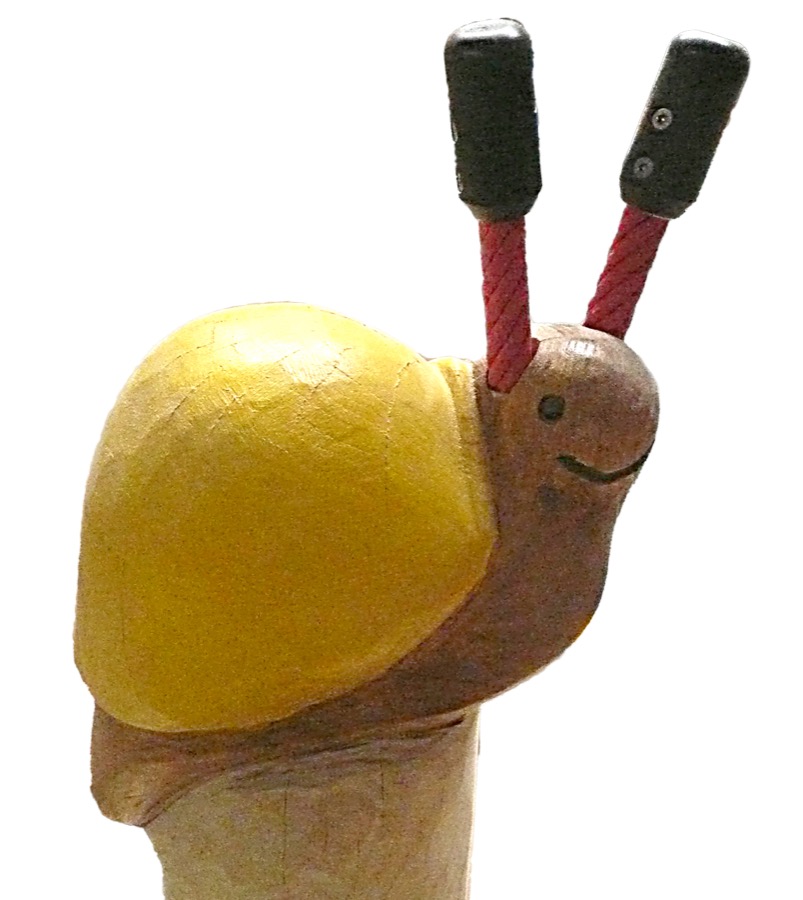 Pfostenkopf/Schnitzfigur Schnecke -