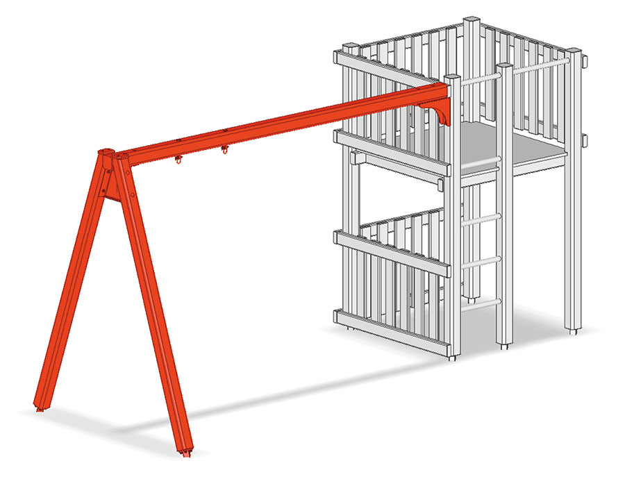 Schaukelabteil Aluminium 1-teilig
