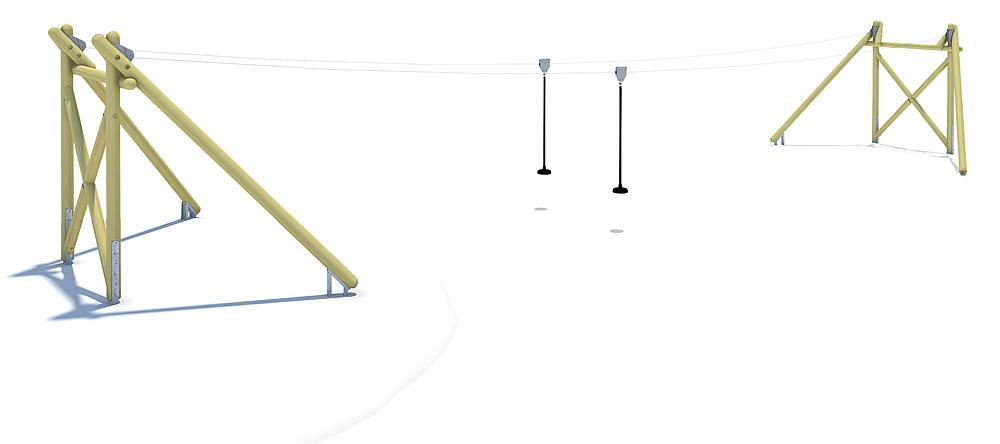 Seilbahn Montana Duo 20 m für Hügelverbau