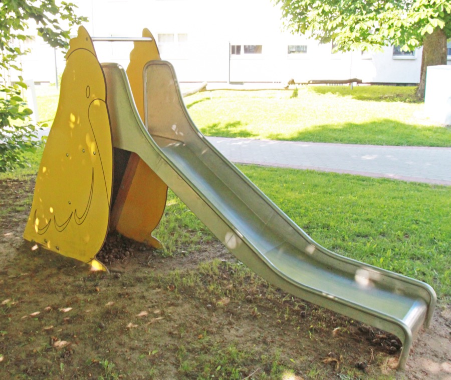 Rutschbahn Vogel PH95cm, Edelstahl-Rutsche -