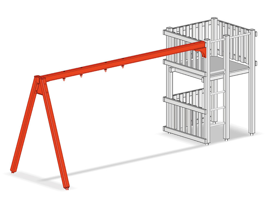 Schaukelabteil Aluminium 2-teilig