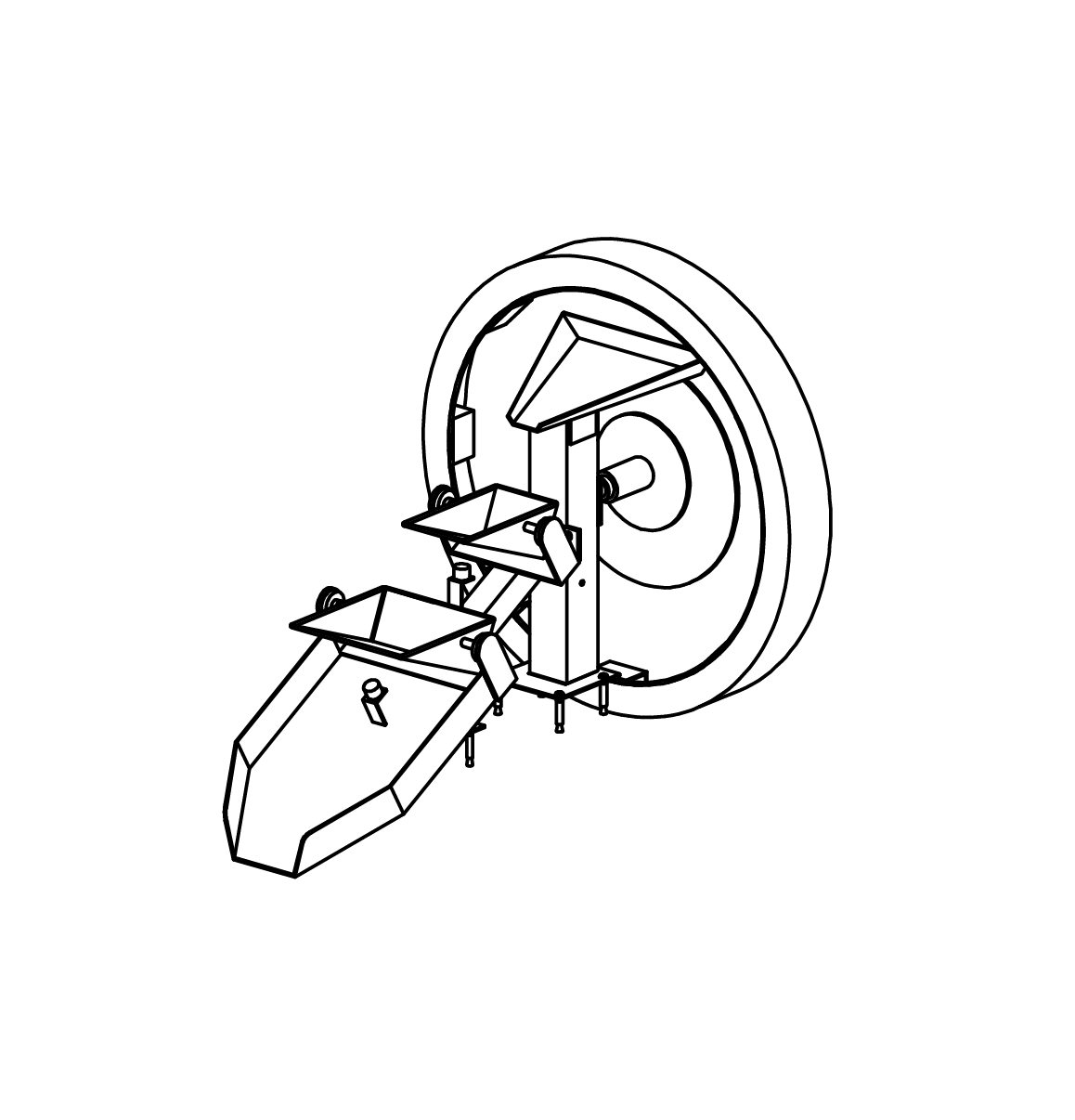 Förderrad mit Kippkästen