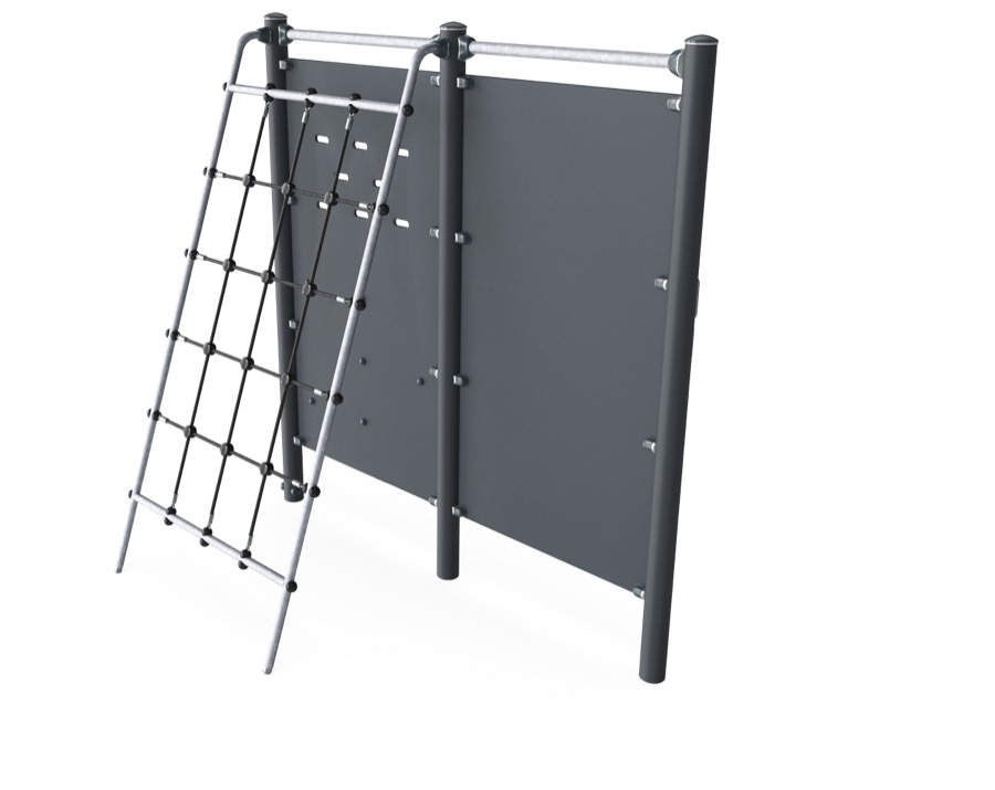 Hinderniswand mit Kletternetz FSW216