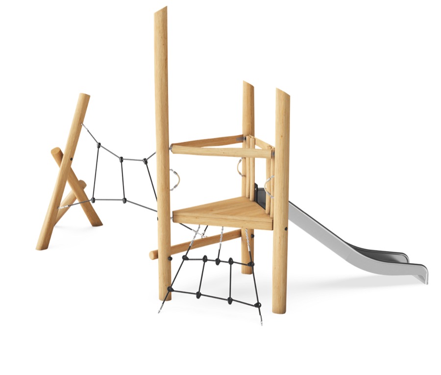 1-Turm-Spielanlage mit Kletternetz NRO1004