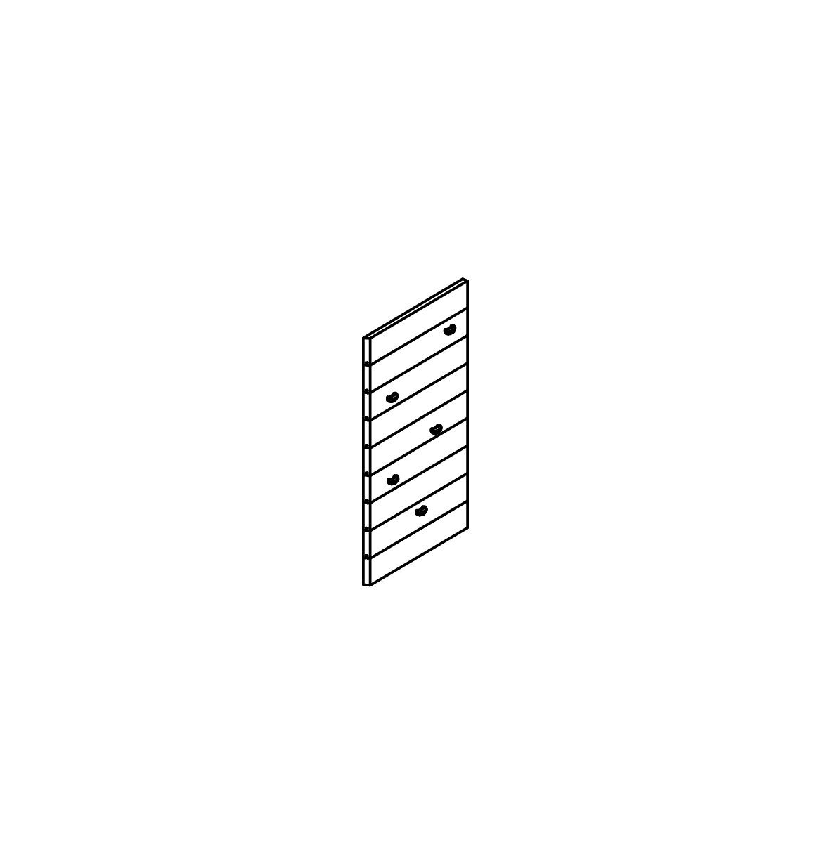 Kletterwand mit 5 Klettergriffen