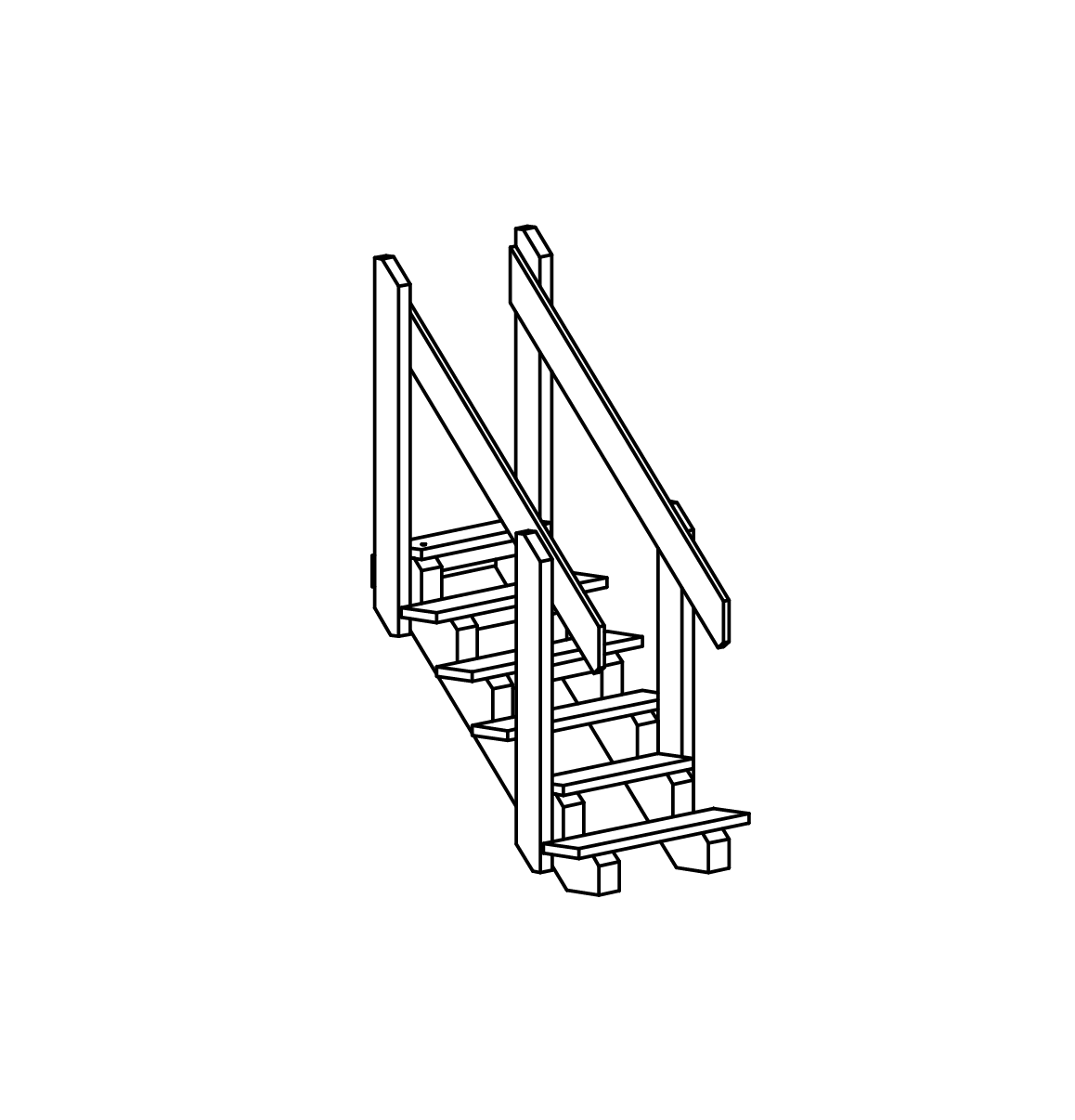 Treppe mit Handläufen