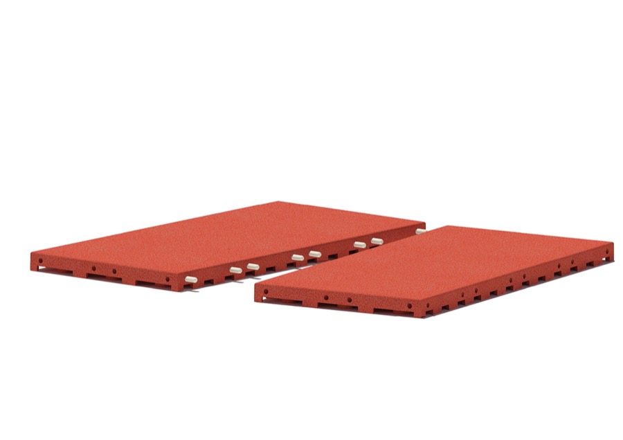 Rutschenauslaufplatte, 2-teilig, Rot, FF 110