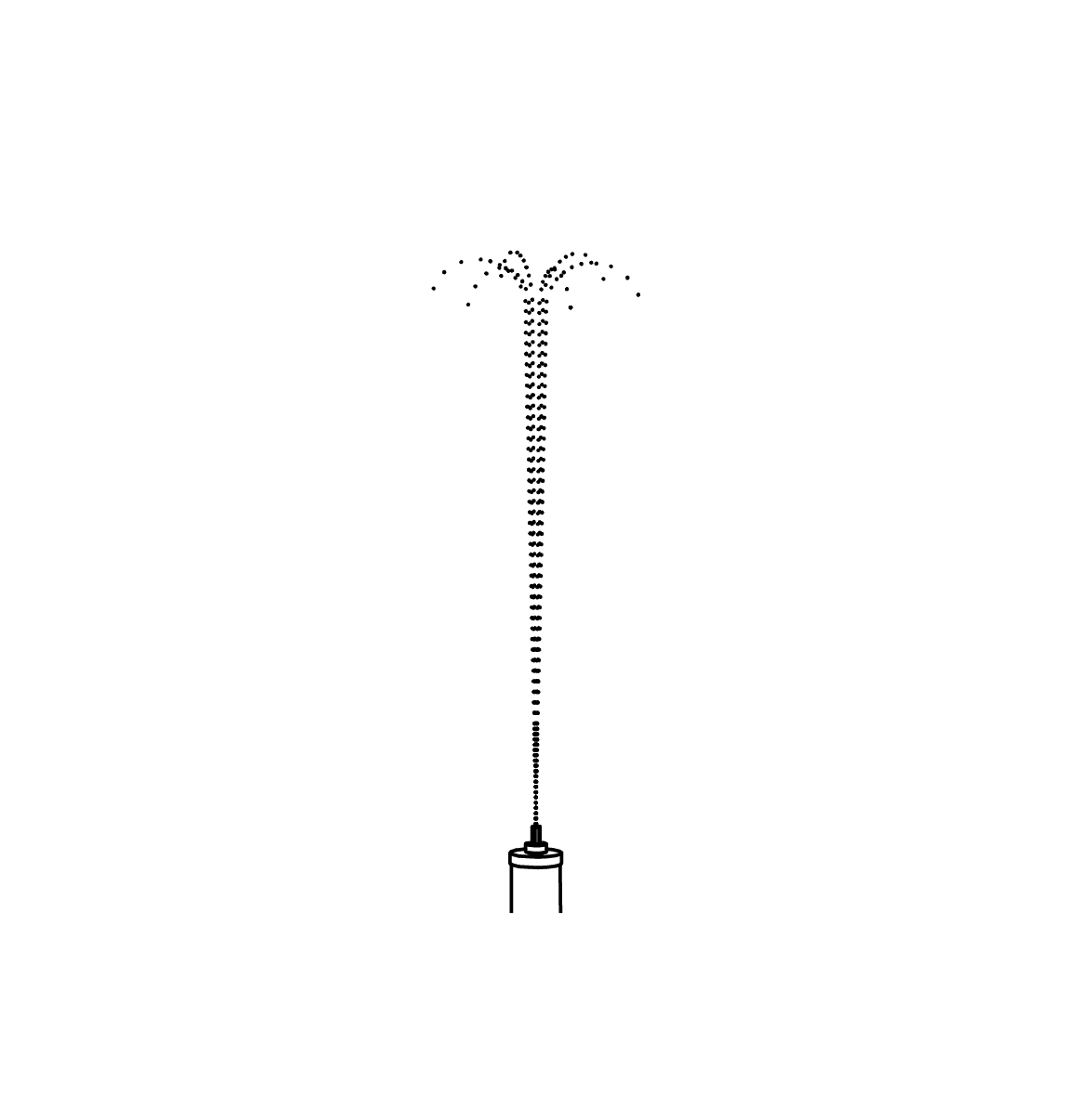 Senkrechte Düse