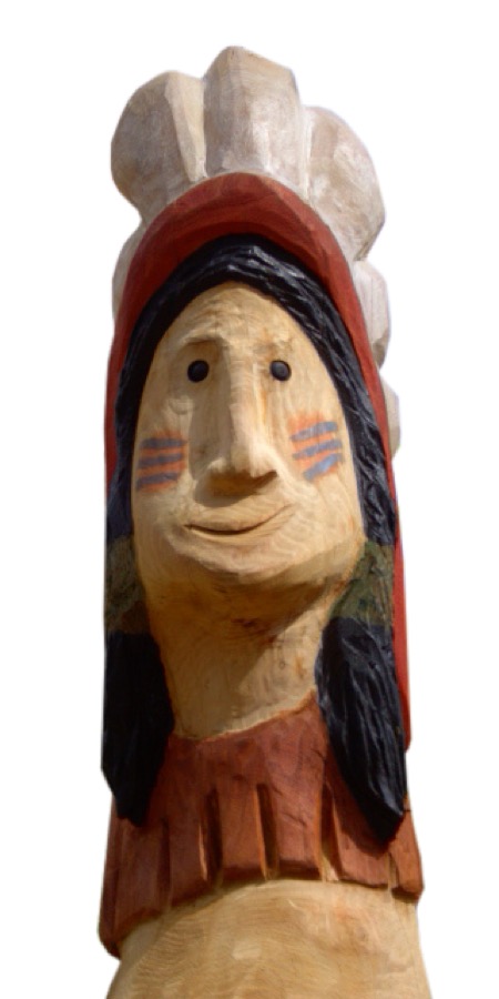 Pfostenkopf/Schnitzfigur Indianer -