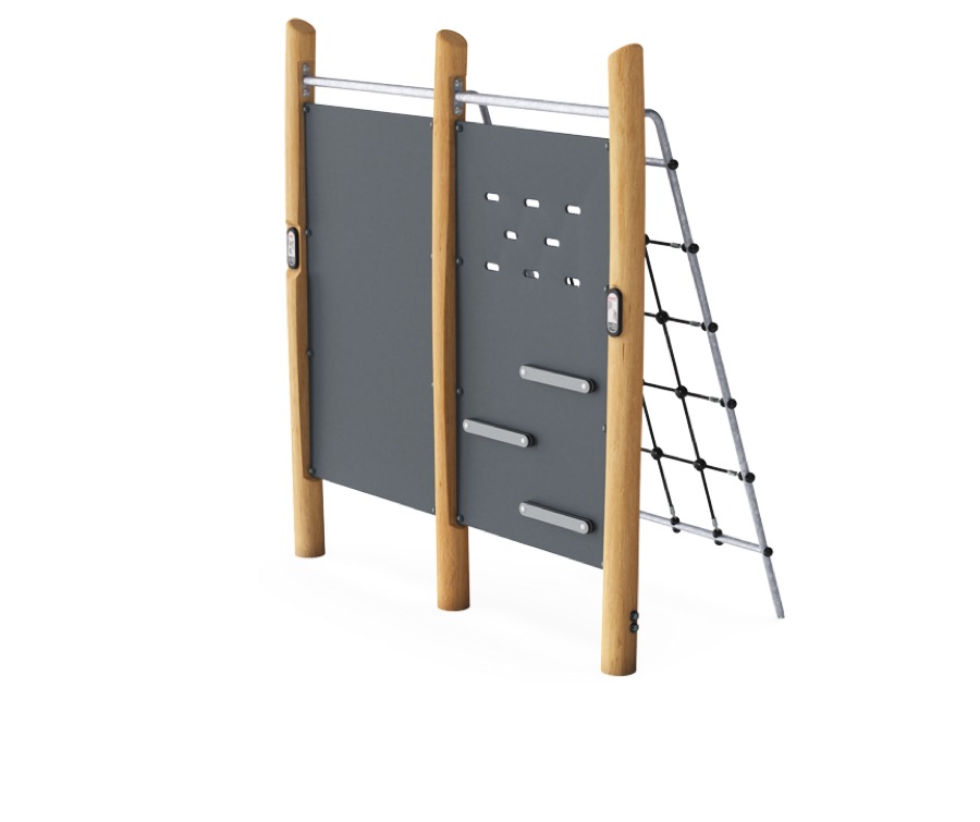 Hinderniswand mit Kletternetz Robinia FRO216