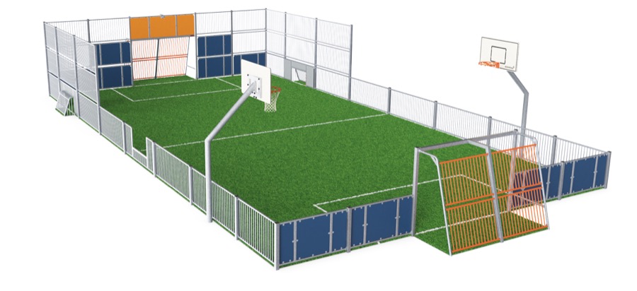 MUGA, 11 x 21, Seitenhöhe 1 m/ 3 m, Stahl FRE601101