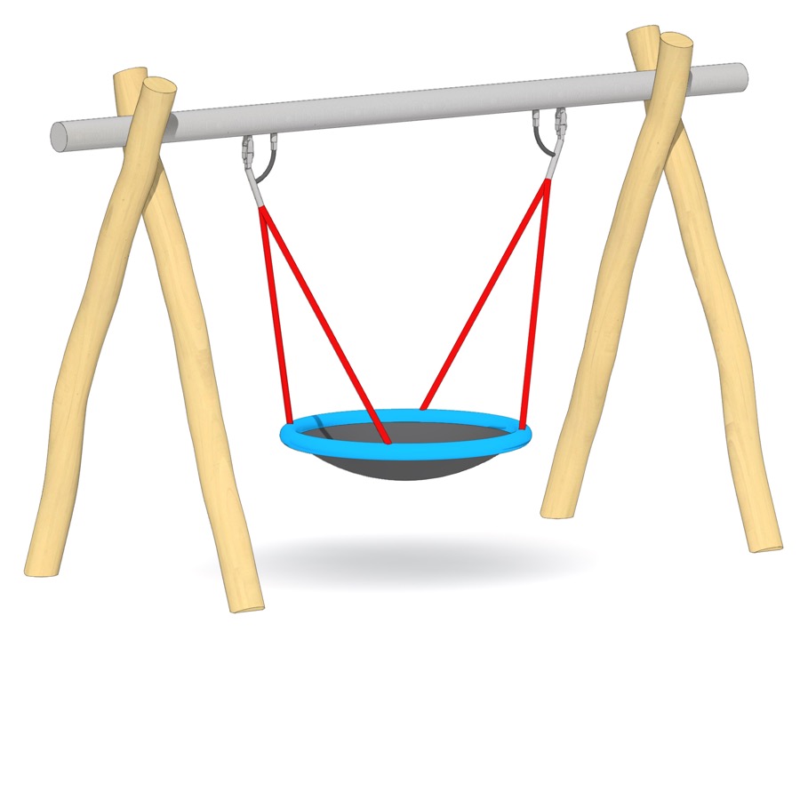 Nestkorbschaukel LH210cm, Querrohr Stahl verzinkt