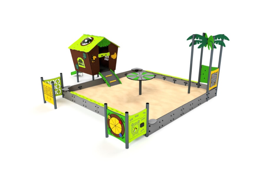 3211S Pädagogischer Sandkasten mit Spielhäuschen