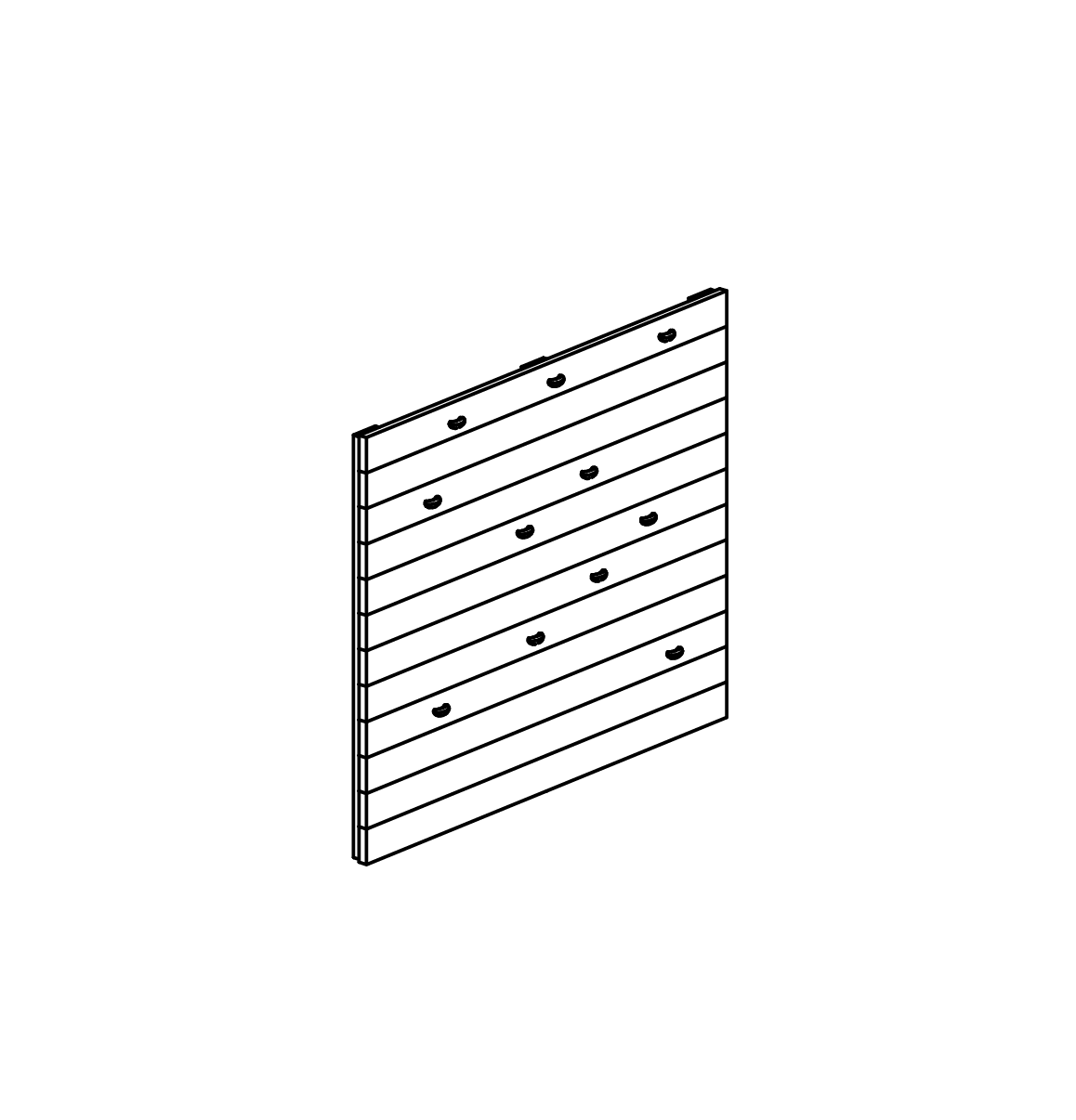 Kletterwand mit 11 Klettergriffen