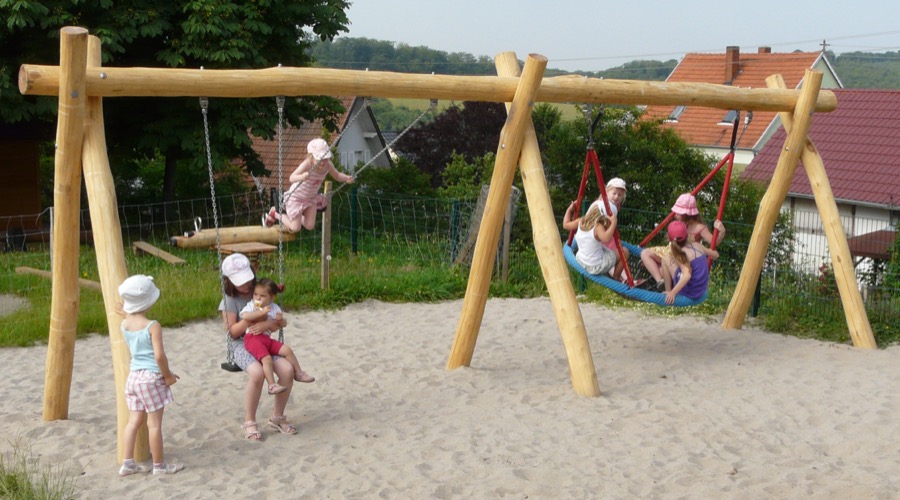 Schaukel-Nestkorb-Kombi 2-fach LH210cm