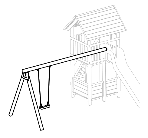 Einfachschaukel für Turm aus Fichte