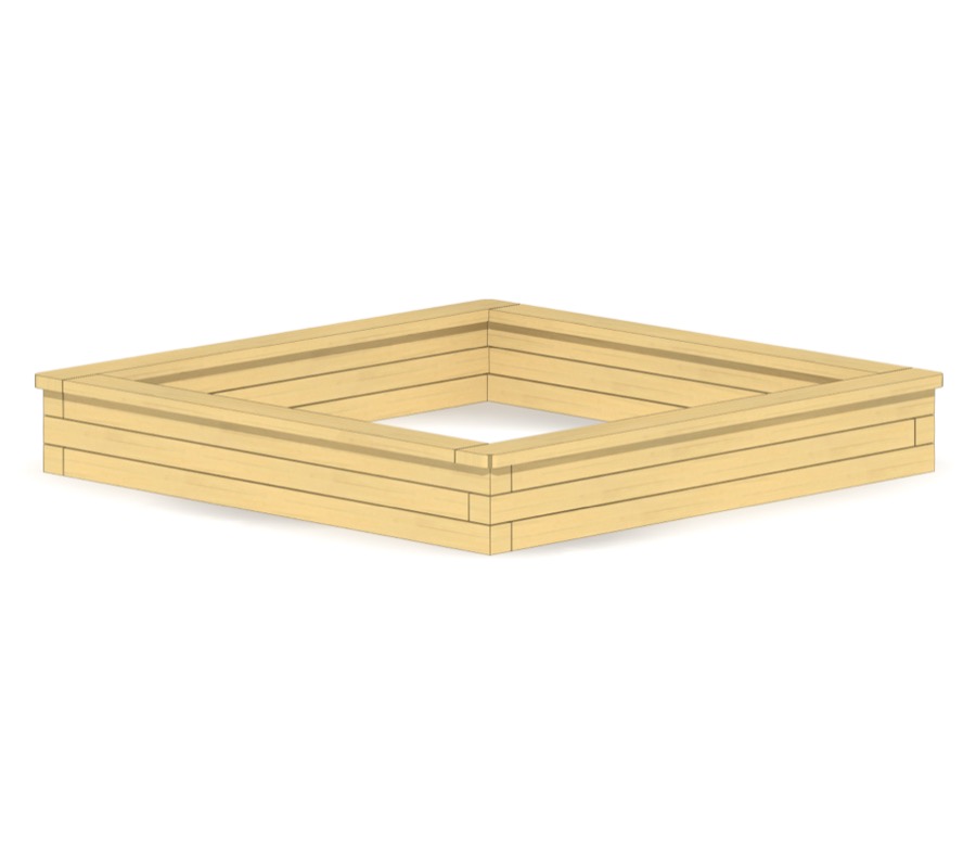 Sandkasten 3-lagig, 2x2m