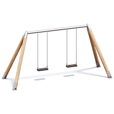 Playparc Doppelschaukel „Holz/Metall“