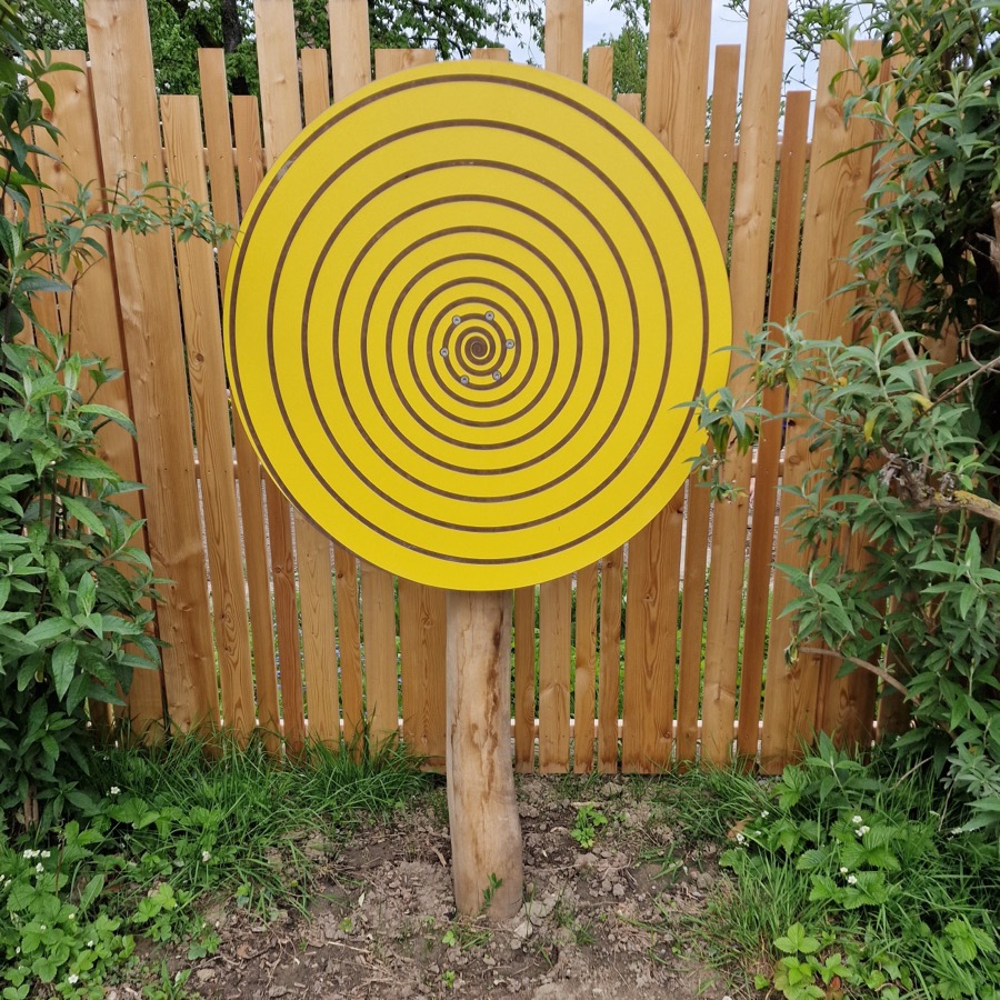 Drehspiel HPL Ø100cm, Spirale, mit 1 Pfosten
