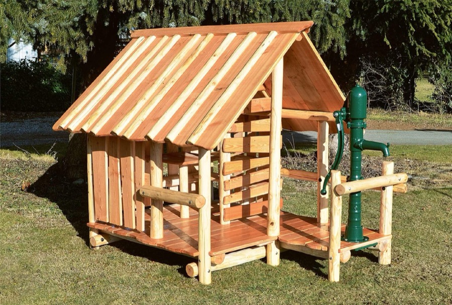 Spielhaus Waldhütte mit Deluxe-Pumpe