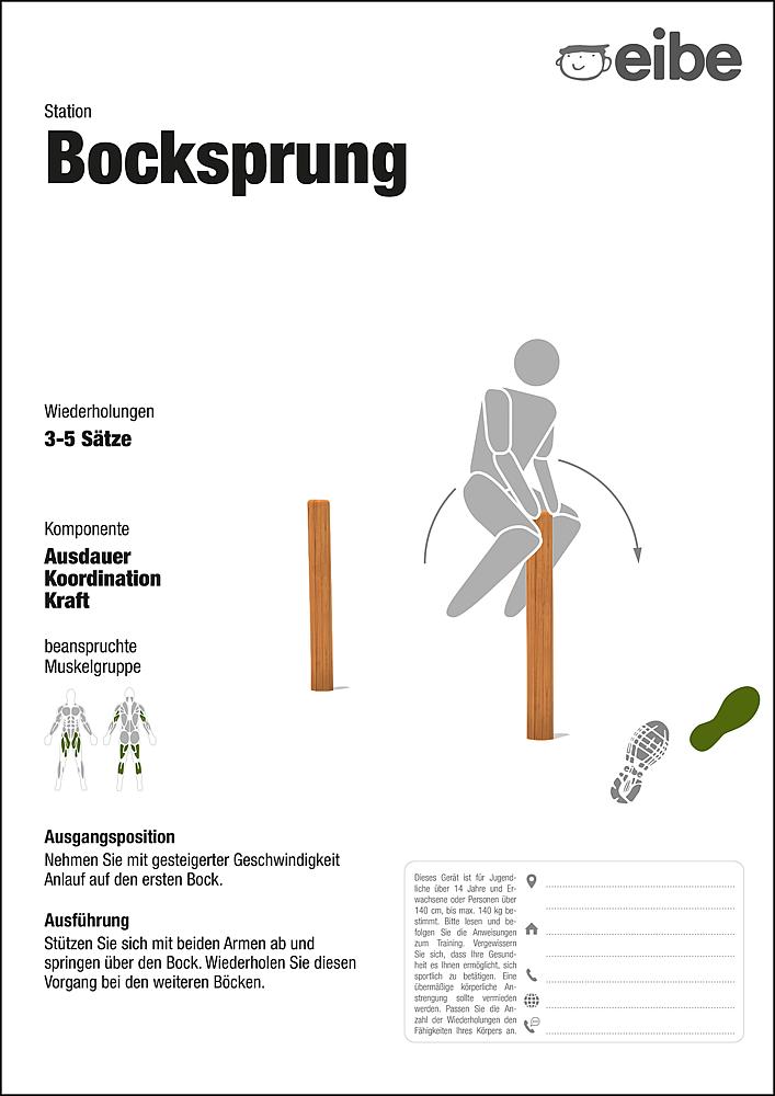 Trimm-dich-Pfad Trainingsschild Bocksprung