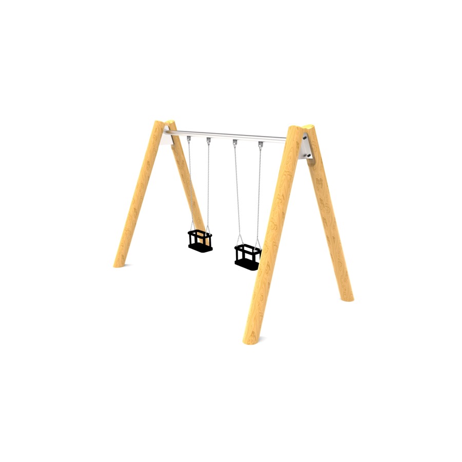Pendelschaukel doppelt Robinie (2 x Kübelsitz)