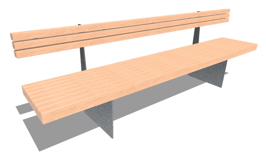 Bank Luzern gegengleich mit Rückenlehne, Länge 200 cm