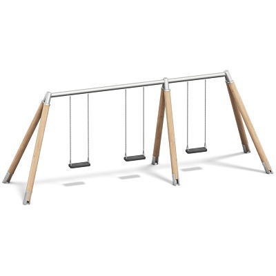 Playparc Dreifachschaukel „Holz/Metall“