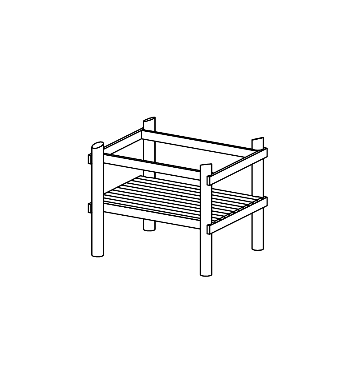 Plattform h = 1m mit Stahlfüßen