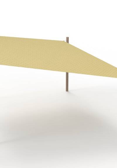 HDPE-Sonnensegel-System 1 Segel (3x3x4x4 m) + 4 Pfosten