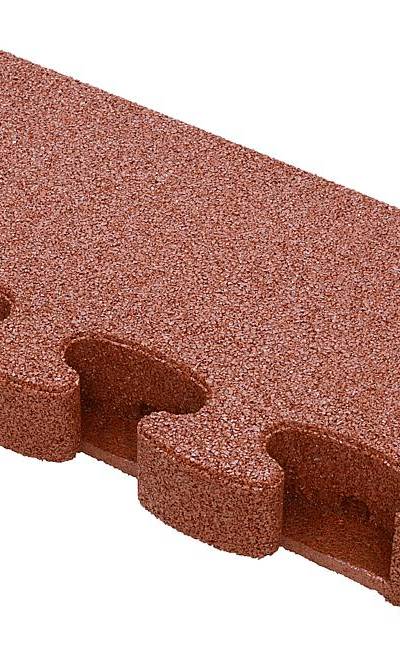 Puzzle Mat 3D Randplatte mit Zwischenelement 80 mm rotbraun