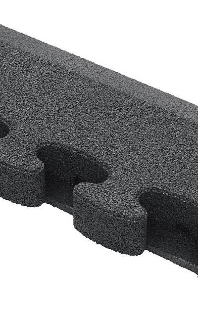 Puzzle Mat 3D Randplatte angeschrägt mit Zwischenelement 80 mm grau