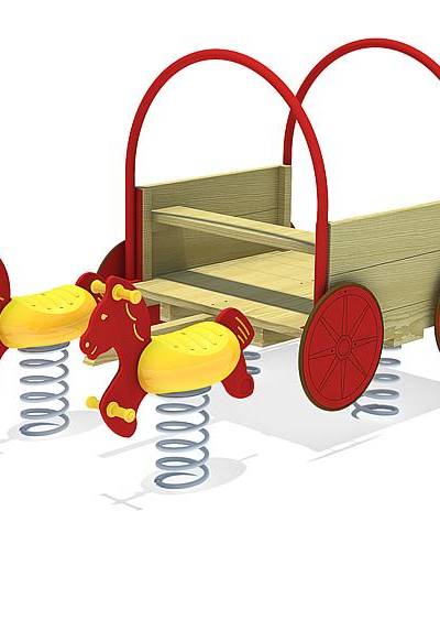 Mehrfachfederwippe Planwagen