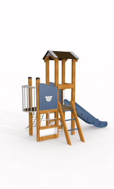 Polizei Spielturm mit Rutsche