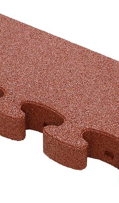 Puzzle Mat 3D Randplatte ohne Zwischenelement 80 mm rotbraun
