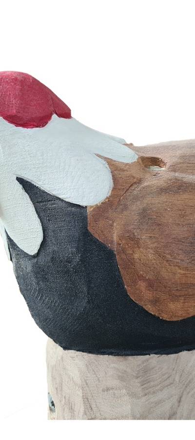 Pfostenkopf/Schnitzfigur Hahn 1 -