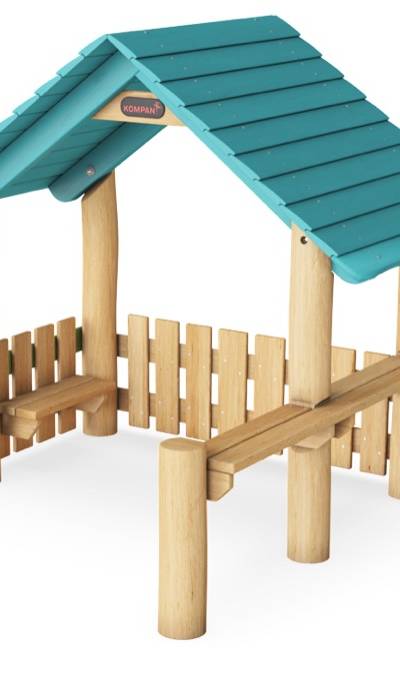 Spielhütte mit 2 Seiten & Tresen NRO413