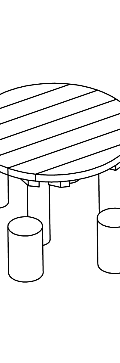 Kleine Sitzgruppe mit 8 Hockern