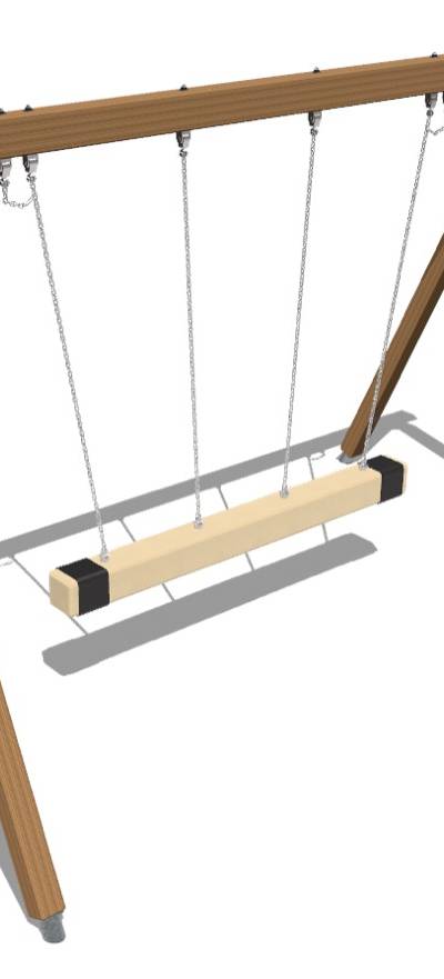 Trio-Schaukel aus Kantholz