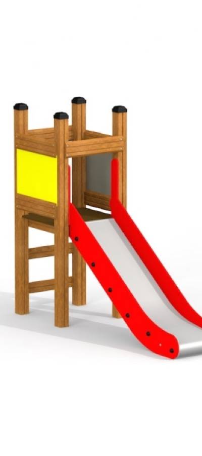 Kleiner Spielturm mit Rutsche