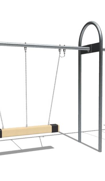 Partnerschaukel mit Einfachschaukel aus Metall