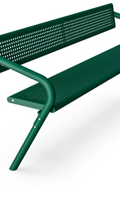 Agora Bank mit Rückenlehne, Stahl PAR4054