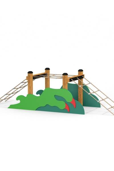 Horizontales Kletternetz mit Drachenschwanz
