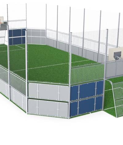 MUGA, 12 x 24 m, Seitenhöhe 5 m; Platten-Design FRE600202