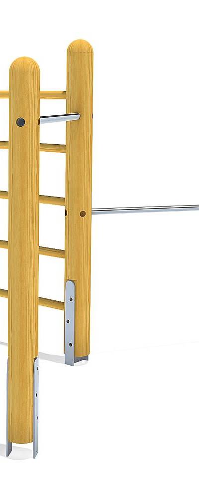 Sprossenwand mit Doppelreck