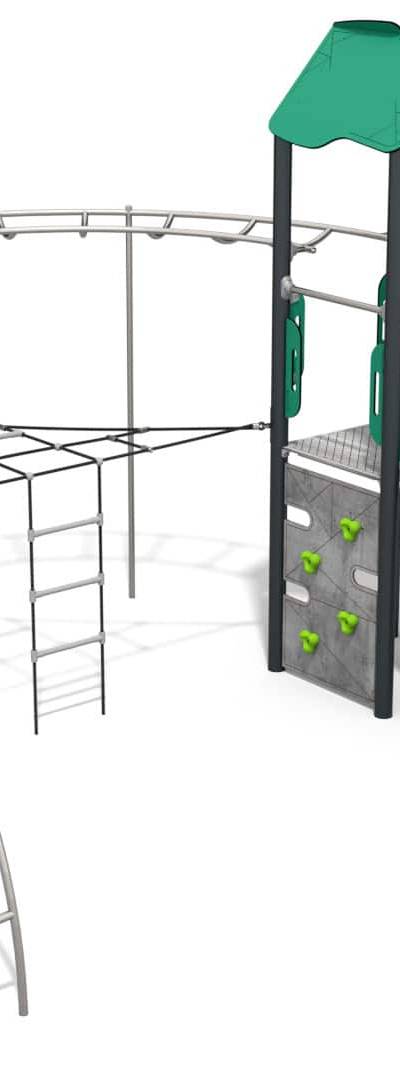Turmset mit Kletterwand für den Spielplatz