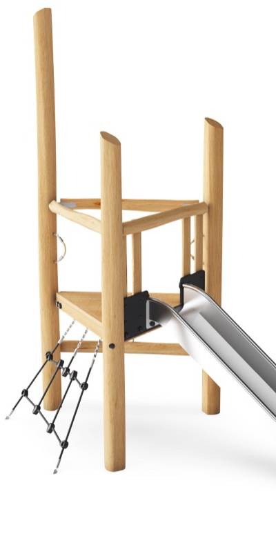 1-Turm-Spielanlage mit Edelstahlrutsche NRO1003