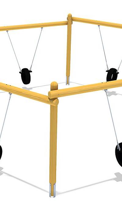 Sechsfachschaukel mit Reifensitzen