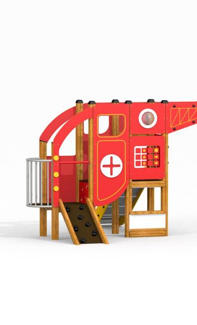 Helicopter Spielhaus mit Rutsche